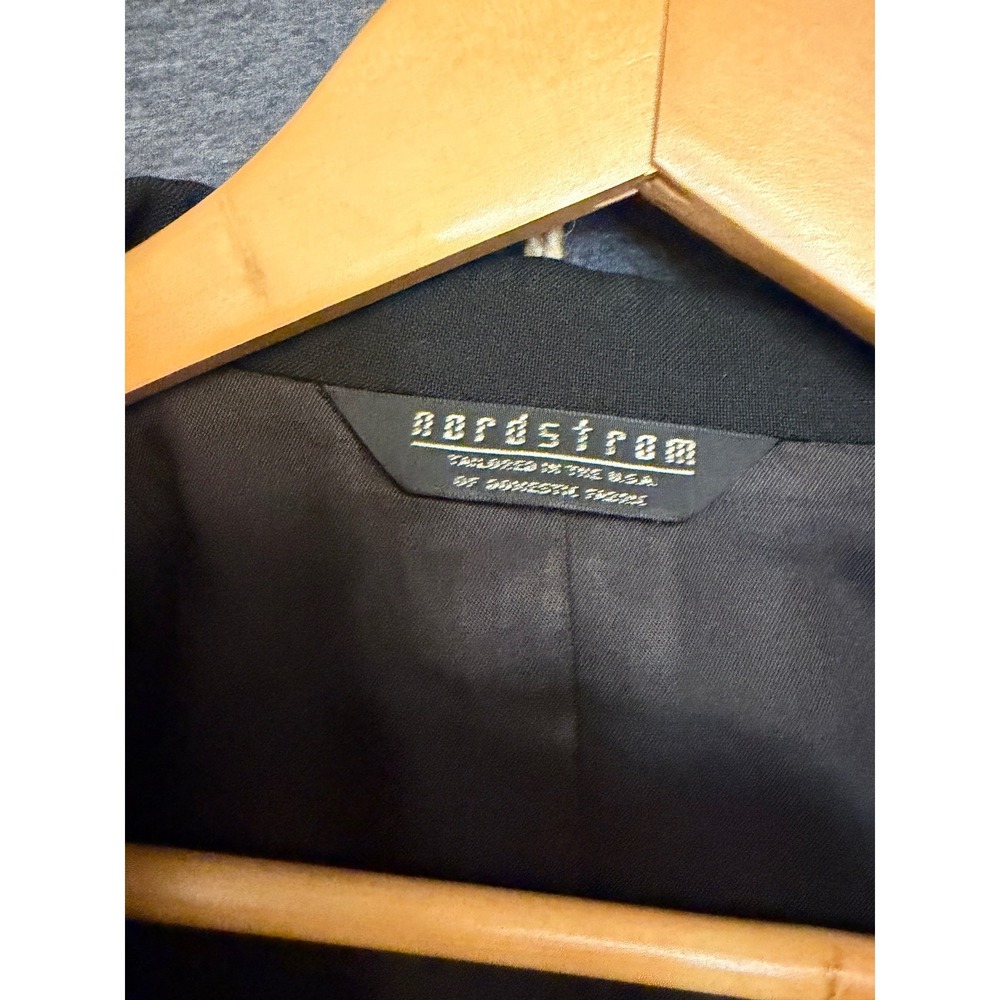 Nordstrom Black 2 Piece Tuxedo 41R 36 wool Suit Notch Lapel Satin Formal Wedding - Picture 5 of 16